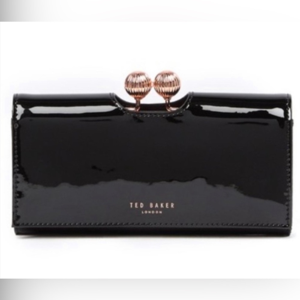 Ted Baker London Bobble Patent Leather Wallet New